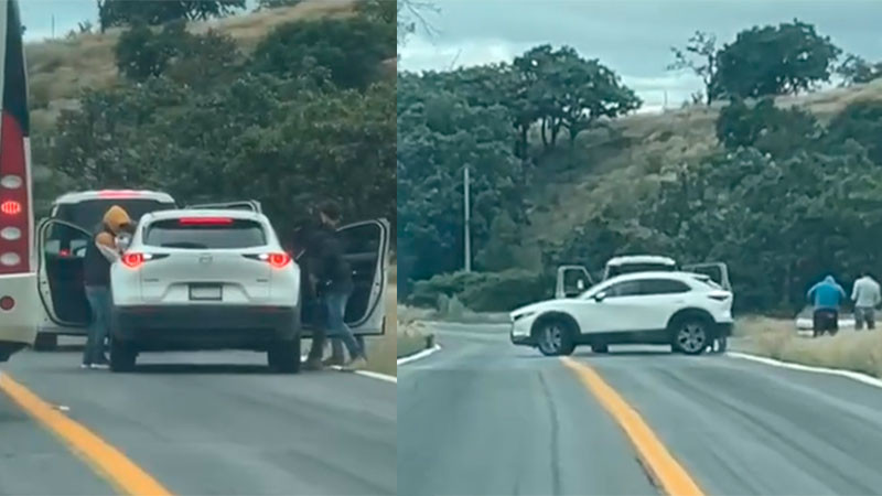 A días del inicio del Cervantino, circulan imágenes de asalto a mano armada contra una pareja en carretera de Guanajuato 