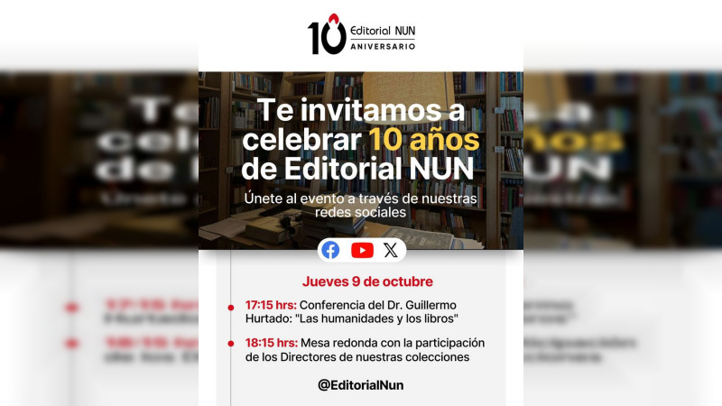 Editorial NUN, una década impulsando la investigación humanista y cultura en México 