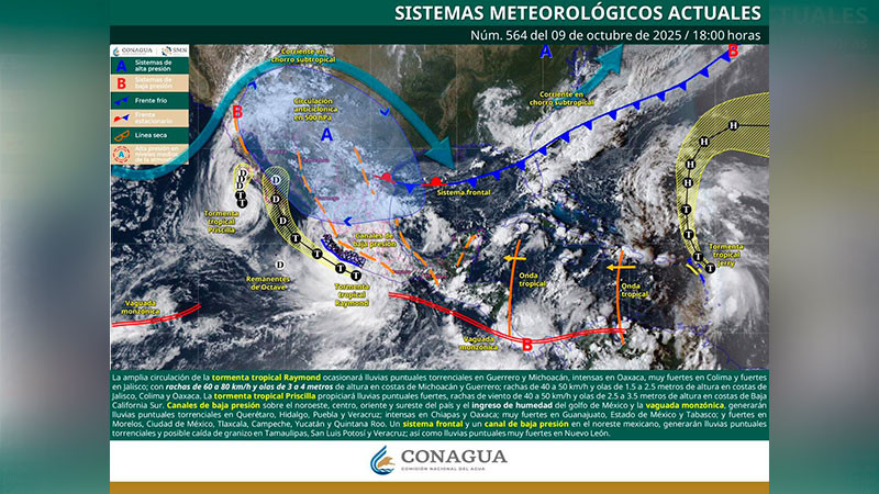 Por tormenta “Raymond”, Conagua mantiene monitoreo en 7 municipios michoacanos 
