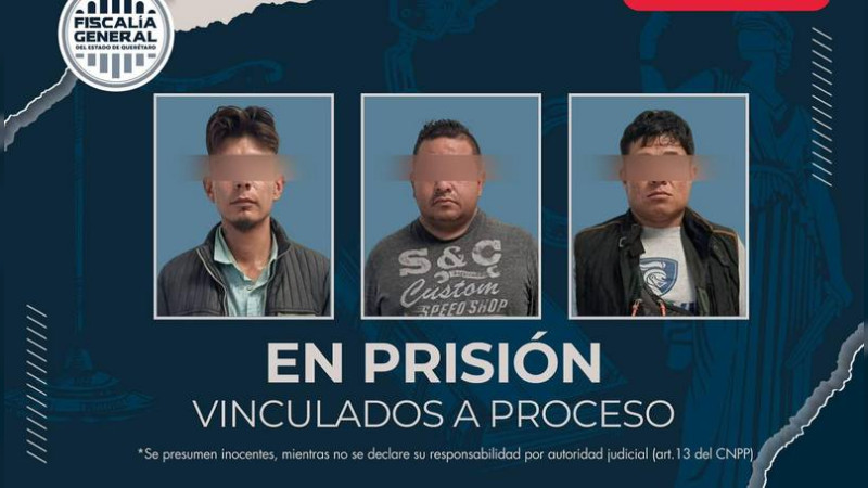 Tres hombres vinculados a proceso por robo con violencia en panadería de Querétaro 