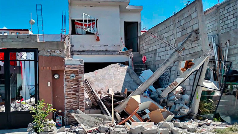 Un saldo de daños materiales, fue el que dejó una explosión de tanque de gas en vivienda de Apaseo el Grande, Guanajuato 