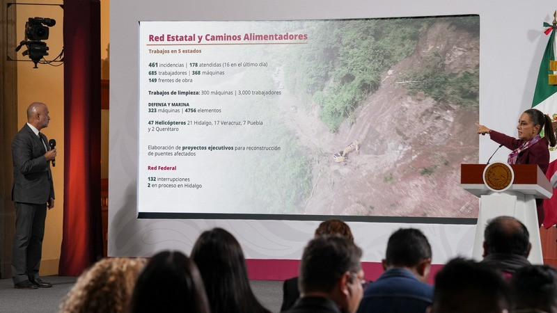 Se reconstruirán puentes afectados por las lluvias: Claudia Sheinbaum 
