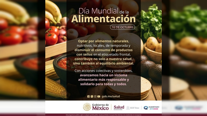 Se adhiere SESA al Día Mundial de la Alimentación en Querétaro 