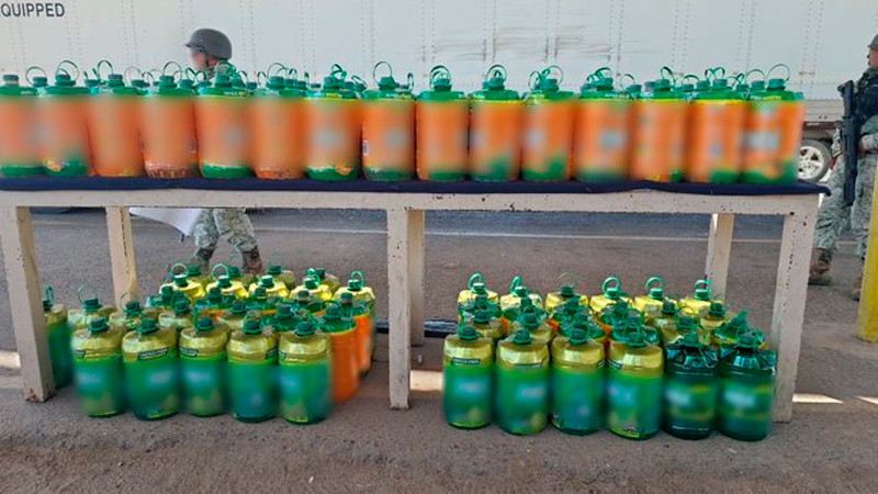 Aseguran más de mil litros de estupefacientes ocultos en botellas de limpiador 