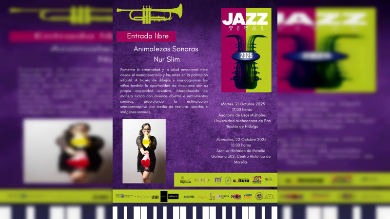 Con actividades para niñas y niños, continúa el JAZZtival Michoacán 2025 