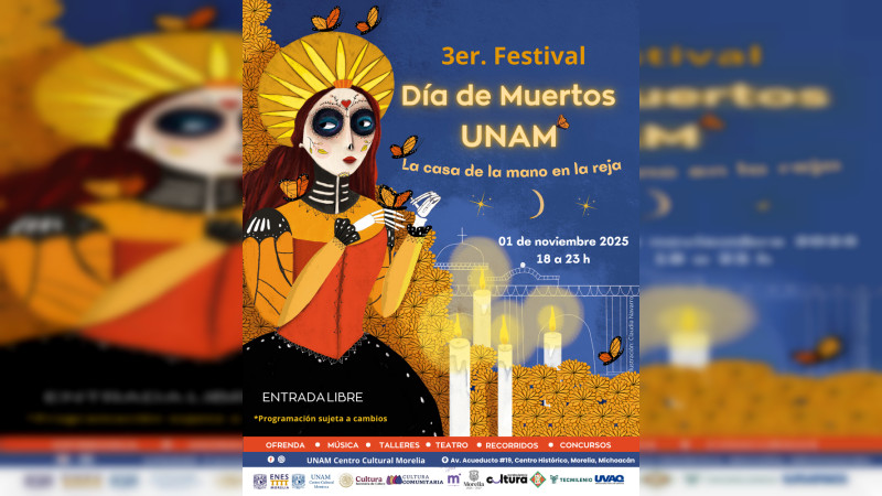 UNAM Centro Cultural invita al 3er. Festival de Día de Muertos 