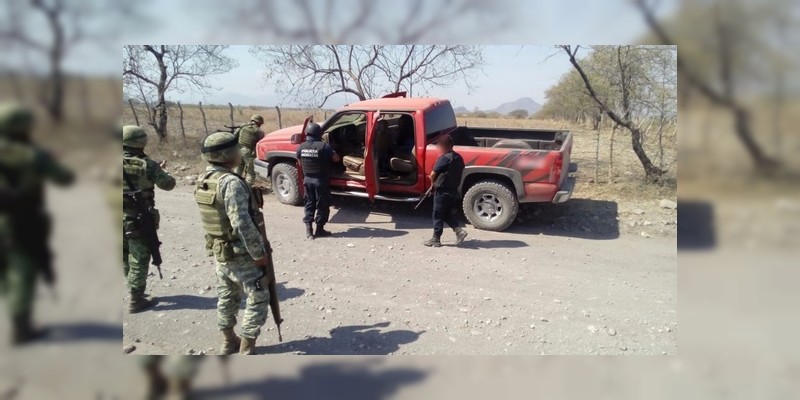 Aseguran vehículo robado y armas en Buenavista - Foto 0 