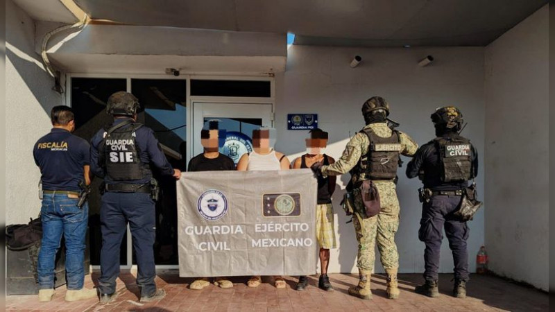 Blindaje Apatzingán: detienen a 3 presuntos extorsionadores