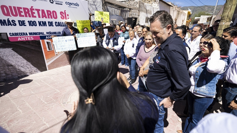 Entrega Mauricio Kuri rehabilitación de calles en Peñamiller, Querétaro