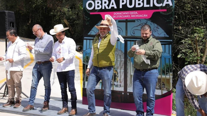 Inaugura Bedolla calle y domo en autogobierno de Donaciano Ojeda, comunidad de Zitácuaro, Michoacán
