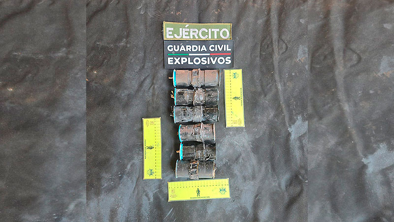 Fueron siete artefactos explosivos asegurados en Buenavista, Michoacán: SSP