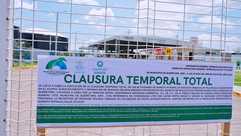 Deberá pagar Broquers Ambiental 2.7 mdp mensuales por incumplimiento al municipio de Querétaro  