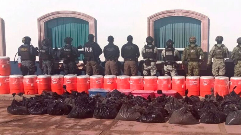 Aseguran más de 1.7 toneladas de estupefacientes químicos en Zacatecas 
