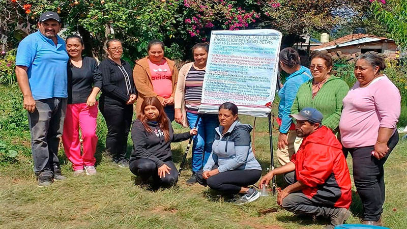 Fortalece Ayuntamiento de Morelos el sector económico con capacitación en producción de hongos 