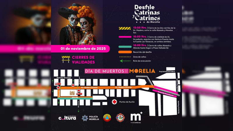SeCultura Morelia invita a Desfile de Catrinas y Catrines 