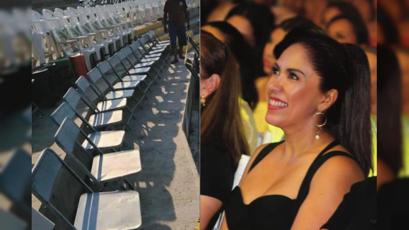 Bajo la mirada de Fanny Arreola, convierten el Teatro del Pueblo en negocio de decenas de miles de pesos rentando sillas, en la mayor fiesta de Apatzingán, Michoacán
