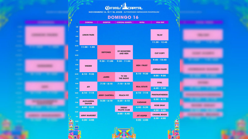 Corona Capital 2025 confirma fechas, horarios y cartel estelar: Foo Fighters, Linkin Park y Chappell Roan encabezan la edición en el Autódromo Hermanos Rodríguez