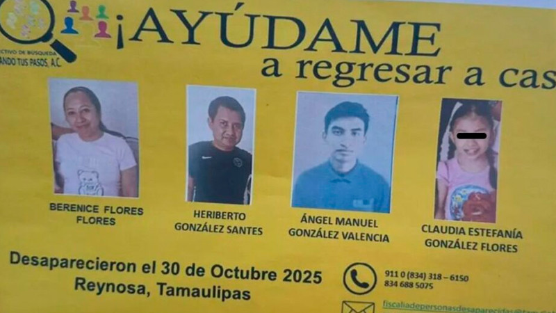 Encuentran sin vida a familia desaparecida en Reynosa; hay dos detenidos 
