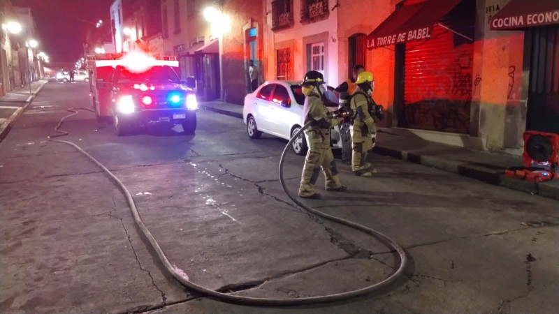 Evitan tragedia en el Centro de Morelia, Michoacán, tras fuga de gas en una cocina económica 
