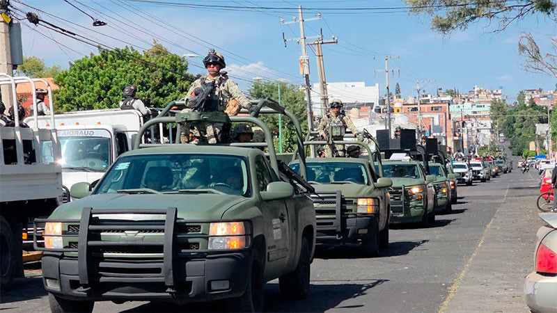 Arriban a Morelia 300 militares de los 10 mil 506 elementos que conformarán el Plan Michoacán por la Paz y la Justicia  