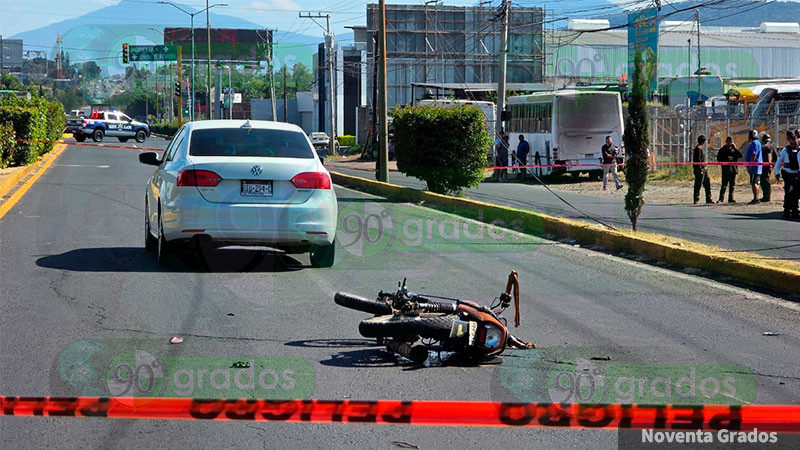 En Zamora, Michoacán: Fallece motociclista en accidente frente a la Central Camionera 