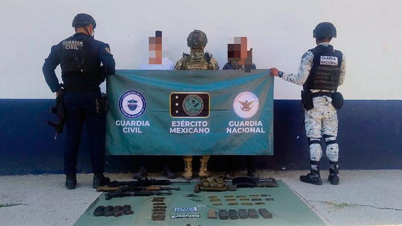 Operación Paricutín: Detienen a 2 en posesión de armas largas en Apatzingán, Michoacán 