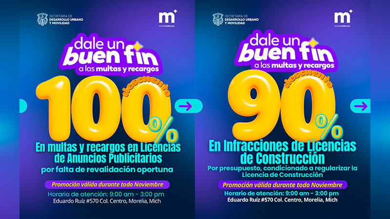  ¡Aprovecha en Morelia los descuentos del Buen Fin con la SEDUM! 