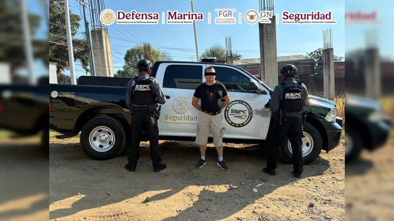 Durante operativo federal reaprehenden a hombre acusado de homicidio en Michoacán 