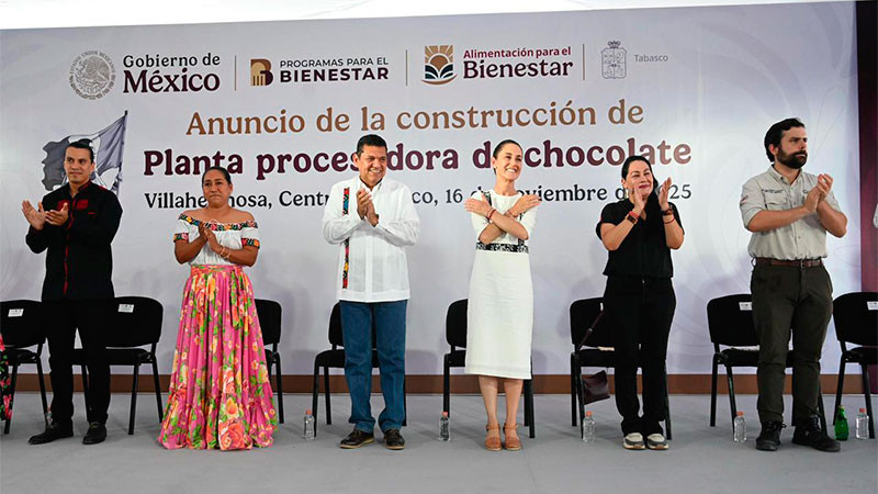 Anuncia Sheinbaum la construcción de la primera Planta Procesadora de Chocolate Bienestar en Tabasco 