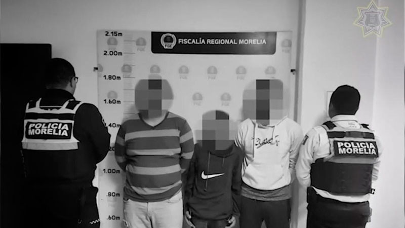 Policía Morelia detiene tres presuntos ladrones en la colonia Guadalupe 