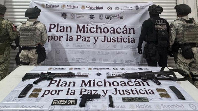 Plan Paricutín: en Morelia, Michoacán aseguran armas de fuego y vehículo robado 