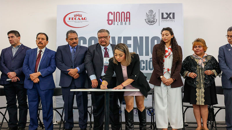Signan convenio de colaboración el Congreso del Estado de Querétaro y la FECAAQ 