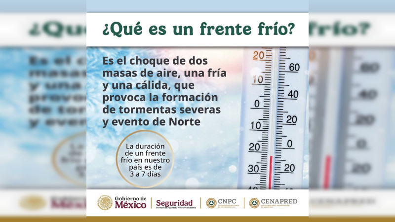 Gobierno de México emite recomendaciones por entrada del frente frío 16 