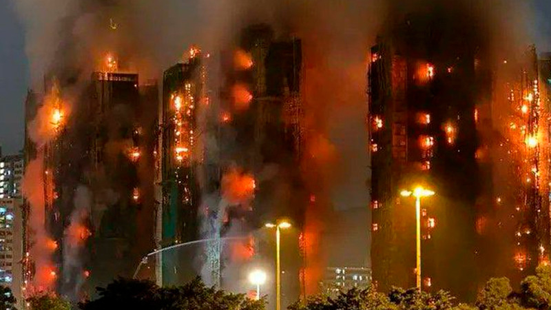 Aumenta a 36 cifra de muertos por incendio en zonas residenciales de Hong Kong 