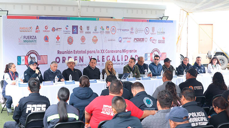 Refuerzan autoridades de Querétaro la coordinación para acompañar Caravana Migrante 