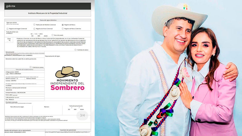 Solicita Grecia Quiroz el registro de marca de “Carlos Manzo” y “Movimiento Independiente del Sombrero” ante el IMPI 