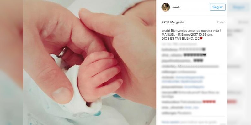 Anahí y Manuel Velasco Coello, presumen a su primogenito en redes sociales  