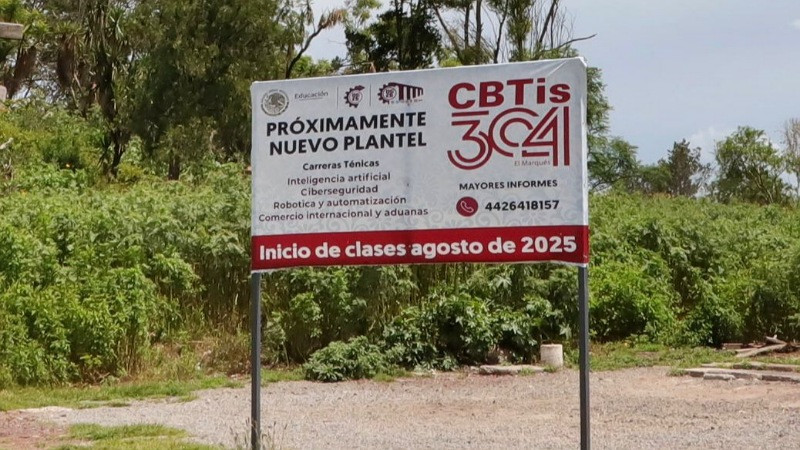 Avance del 77 por ciento nuevo plantel del CBTIS 304 en El Marqués, Querétaro 