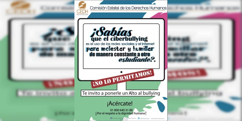 CEDH Michoacán reforzará campaña contra el acoso escolar “bullying” - Foto 2 