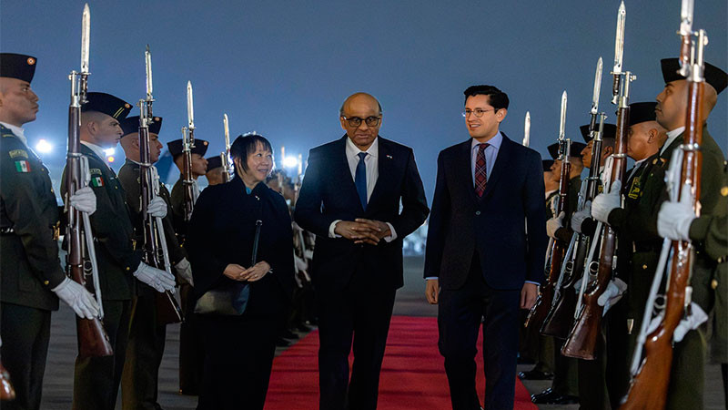 Arriba el presidente de Singapur a México; fortalecerá lazos bilaterales con el país 