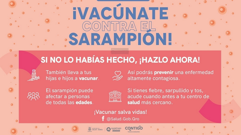 Fortalece SESA la vacunación contra el sarampión 
