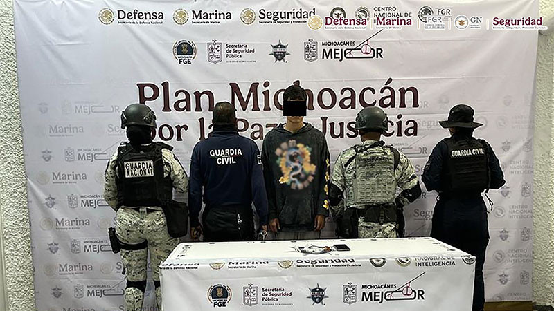 Detienen a ocho personas por distintos delitos en acciones operativas del Plan Michoacán por la Paz y la Justicia 