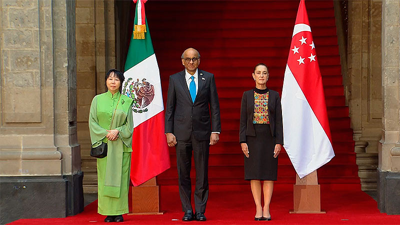 Evita presidente de Singapur que Claudia Sheinbaum saludara de mano a su esposa 