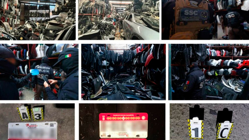 Recuperan más de mil 800 toneladas de autopartes robadas en CDMX 