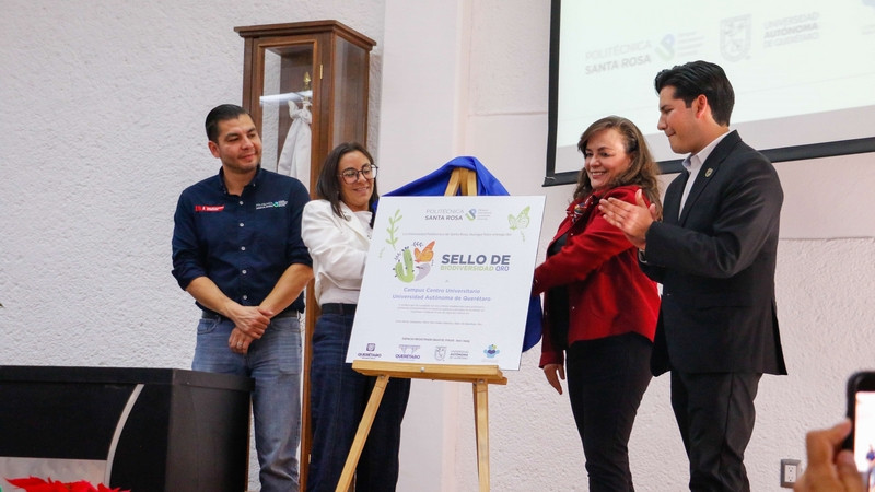 Entrega UP Santa Rosa Sello de Biodiversidad a la Universidad Autónoma de Querétaro 