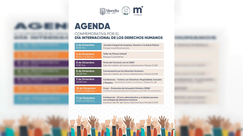 Morelia impulsa agenda por el Día Internacional de los Derechos Humanos 