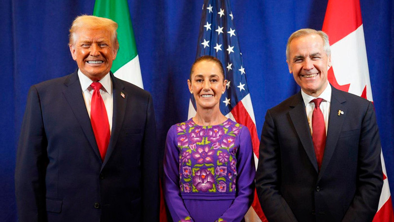 Sheinbaum se reúne con Trump y Carney en sorteo del Mundial 2026; busca mejorar cooperación comercial 