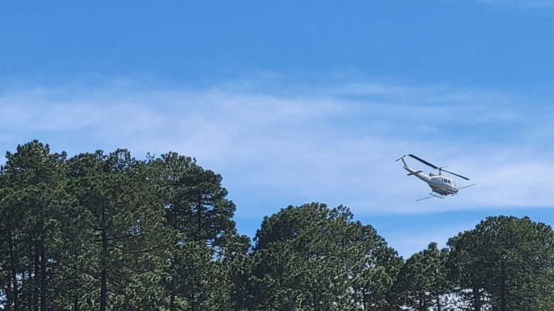 Culmina Coesfo primera etapa de aspersión aérea en San Andrés Yatuni para controlar y combatir plaga 