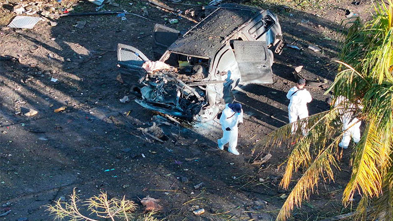 Atrae la FGR el caso de la explosión de un vehículo en Coahuayana, Michoacán 
