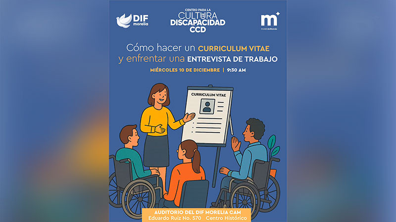 DIF Morelia invita a taller para fortalecer habilidades de búsqueda de empleo 